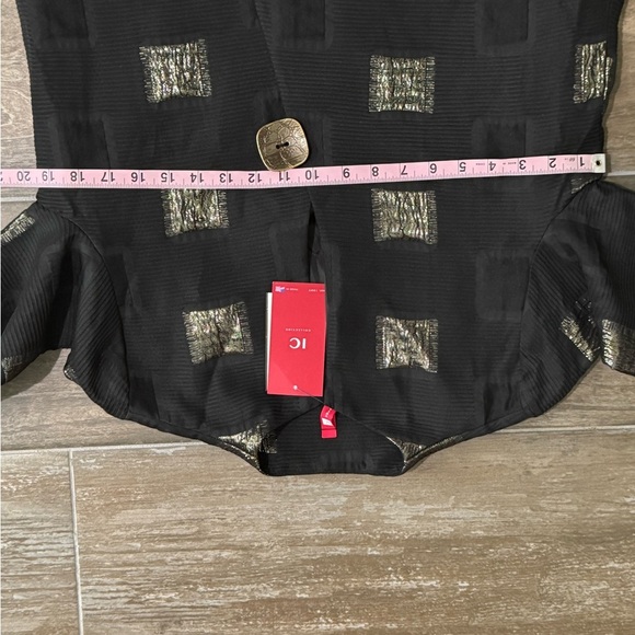 IC COLLECTION Black and Gold Blazer with Artistic Design - Picture 11 of 14